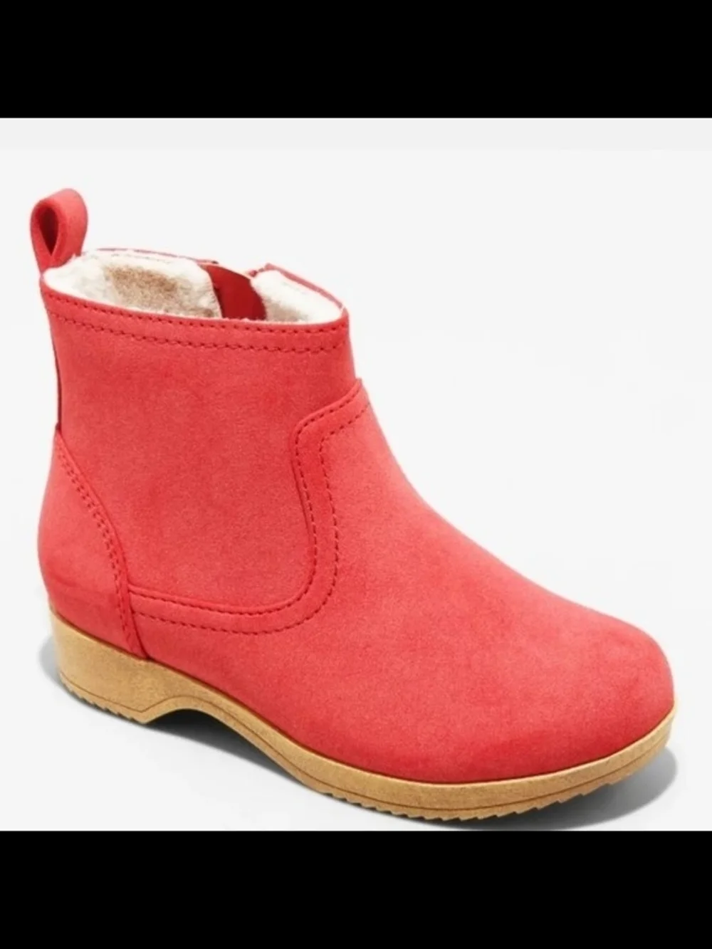 NWT Toddler Girls' Red Etta Ankle Faux Fur Lining side zipper Winter Booties S5